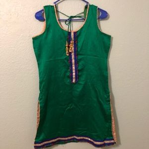 beautiful green and gold indian shalwar suit